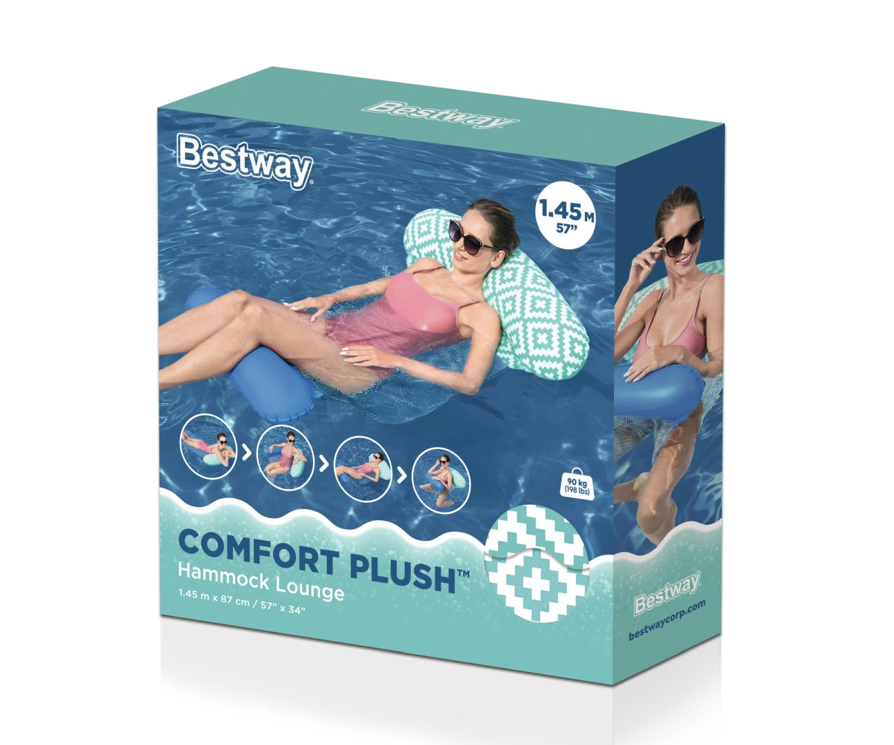 Bóia Insuflável Em Malha Azul 1,45M X 87Cm Bestway