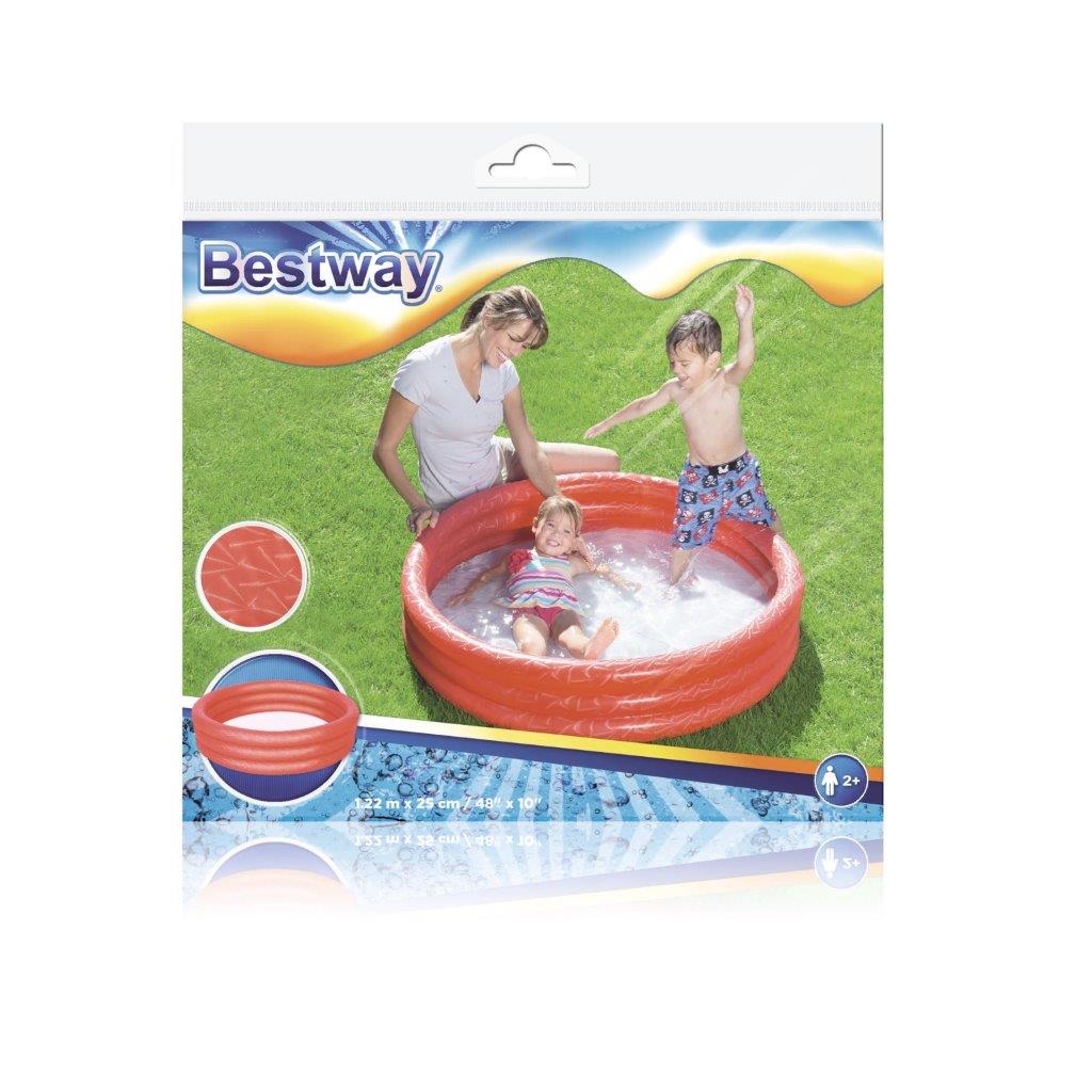 Piscina Insuflável Vermelho 1,22 X 25Cm Bestway