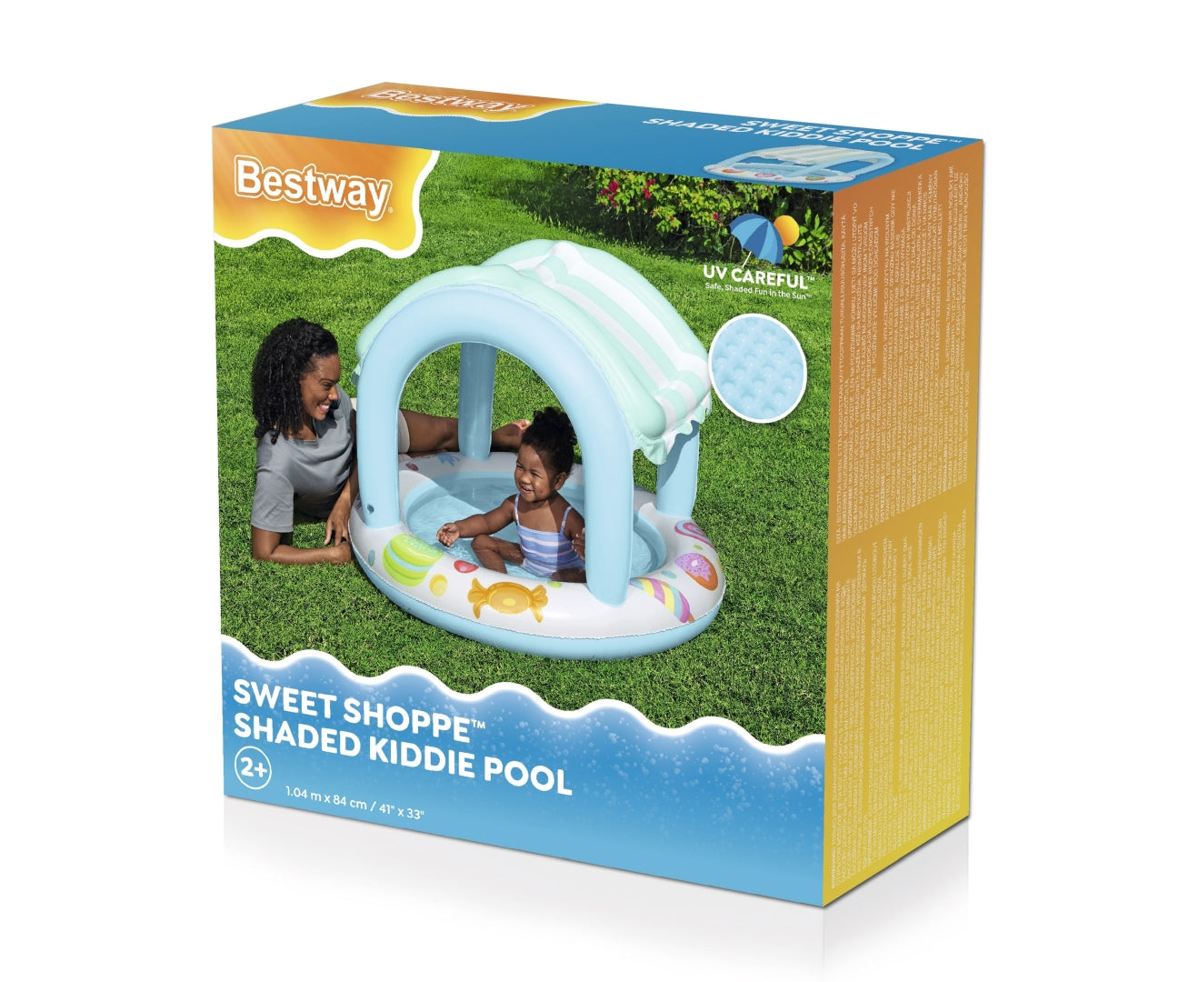 Piscina Insuflável Com Cobertura E Fundo Insuflável Candy House 1,04M X 84Cm Bestway