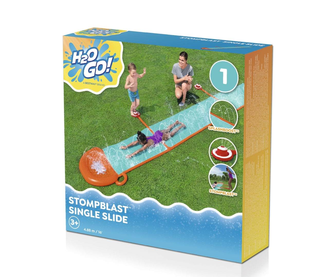 Escorrega Simples Com Aspersores H2Ogo! Stomblast 4,88M Bestway