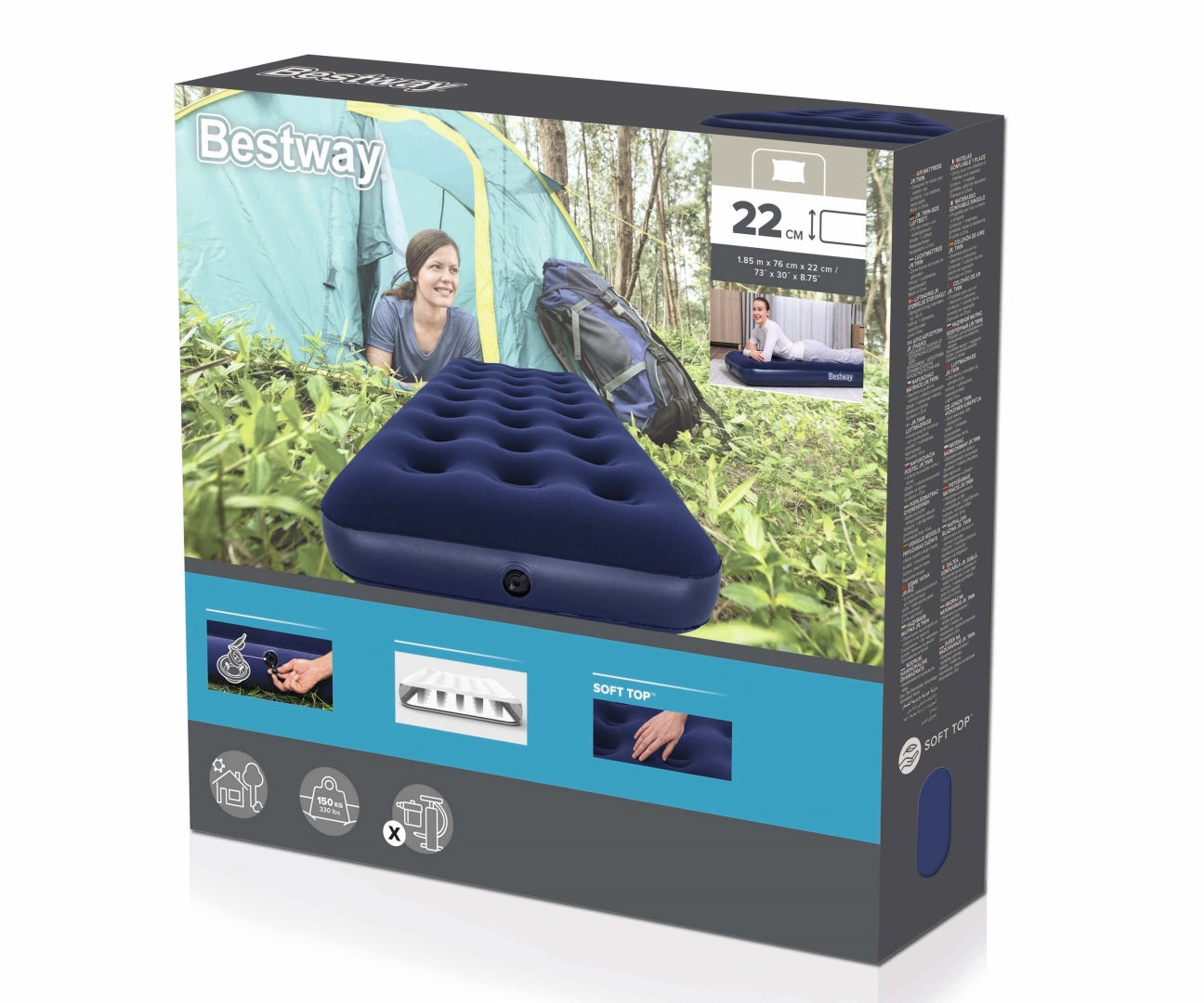 Colchão De Viagem Insuflável Jr.Twin 1,88M X 76Cm X 22Cm Bestway