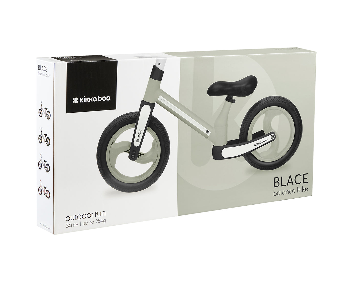 Bicicleta de equilíbrio verde militar preta