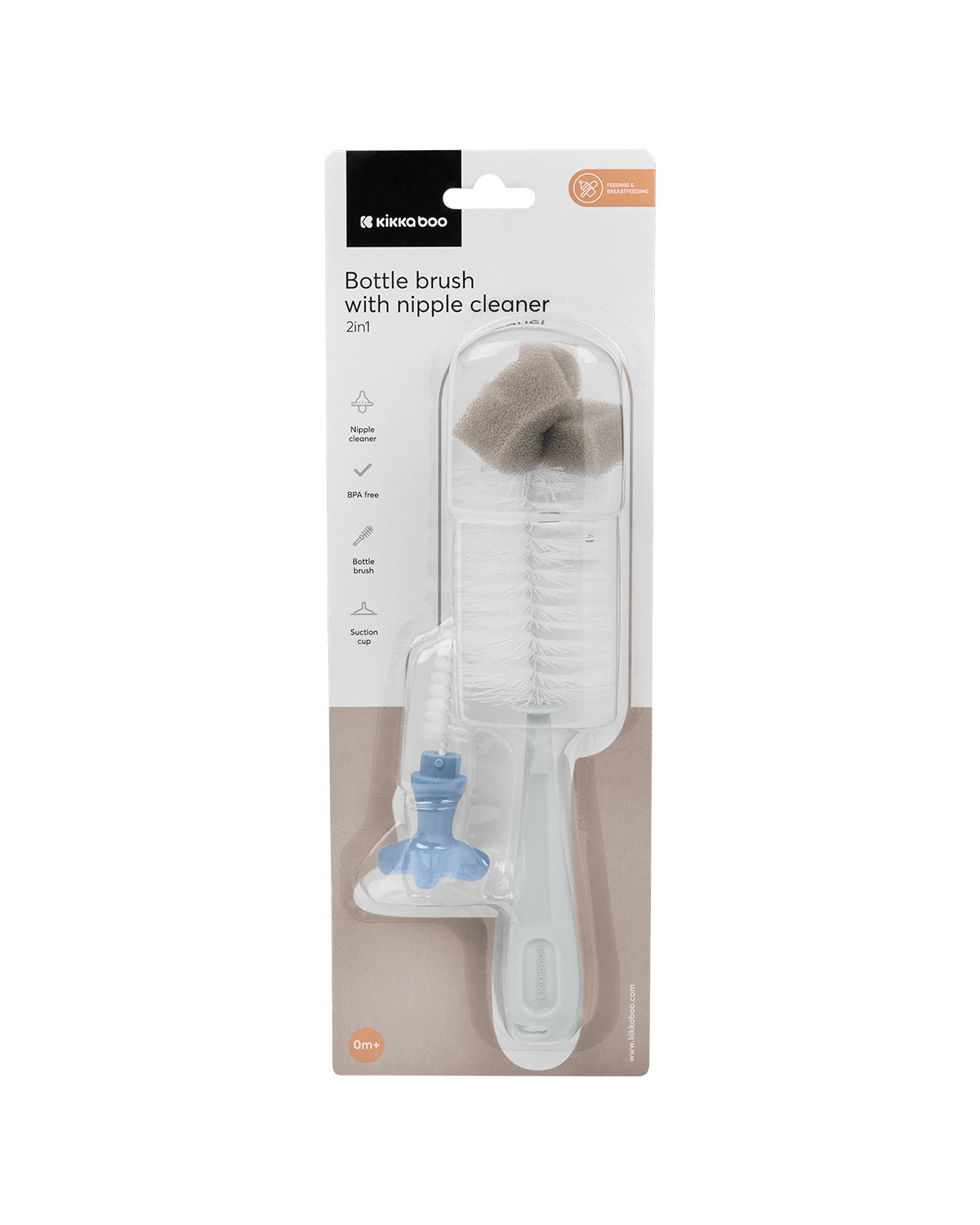 Escova para biberões e limpa tetinas 2 em 1, azul