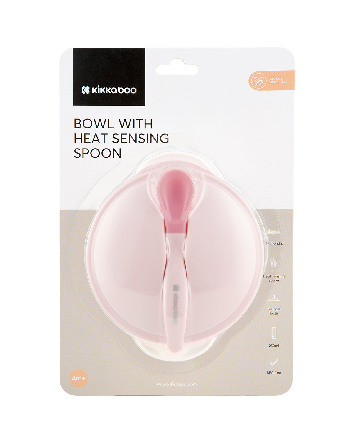 Taça rosa com ventosa e colher termossensível