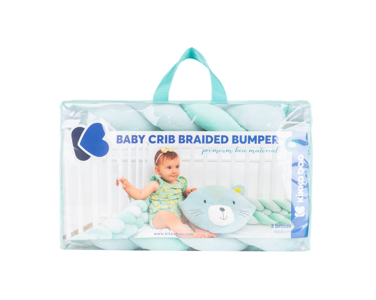 Protector 180cm 3 trenzas (12cm) Menta Kikkaboo