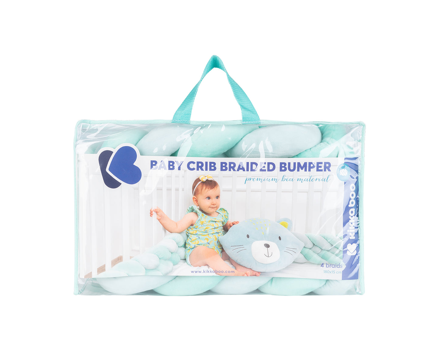 Protector 180cm 4 trenzas (15cm) Menta Kikkaboo