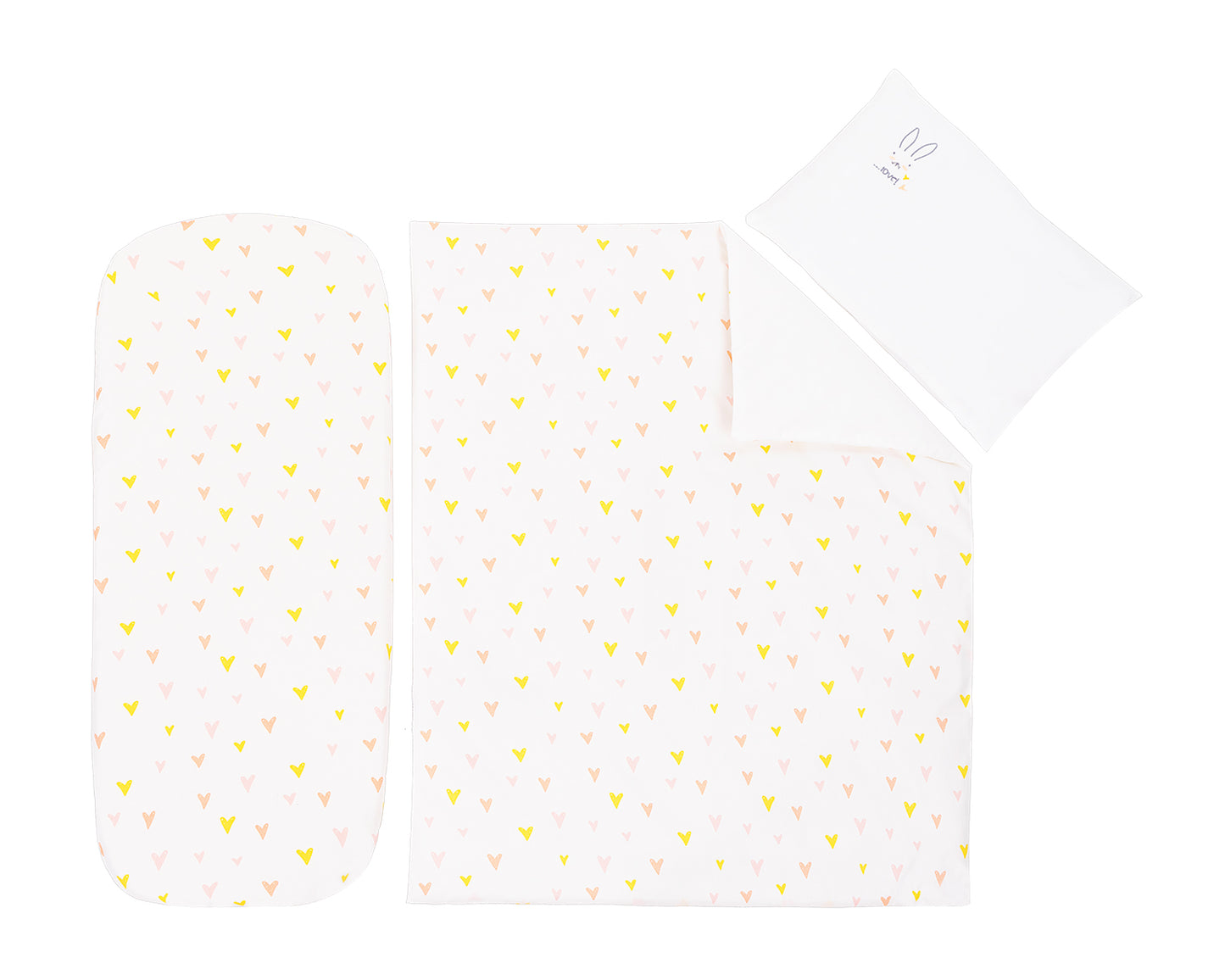 Enxoval de cama para berço de 6 peças "Coelhos Apaixonados" Kikkaboo