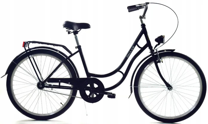 Bicicleta menina 26 polegadas estilo retro preto