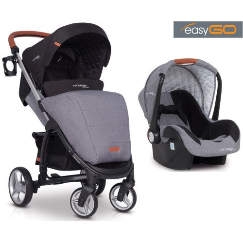 EASYGO - Carrinho multifuncional VIRAGE ECCO + STARTER 0+ ISOFIX READY Anthracite