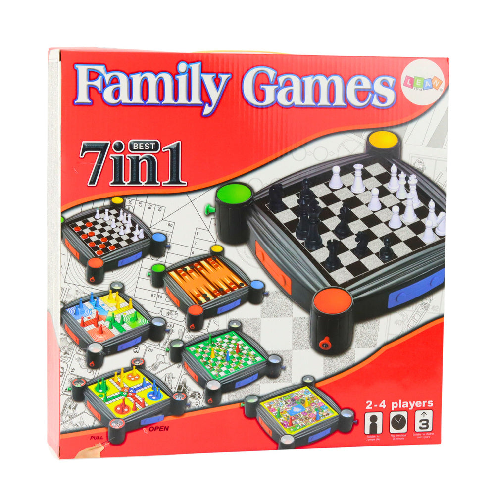 Conjunto jogos 7 em 1 damas xadrez escadas