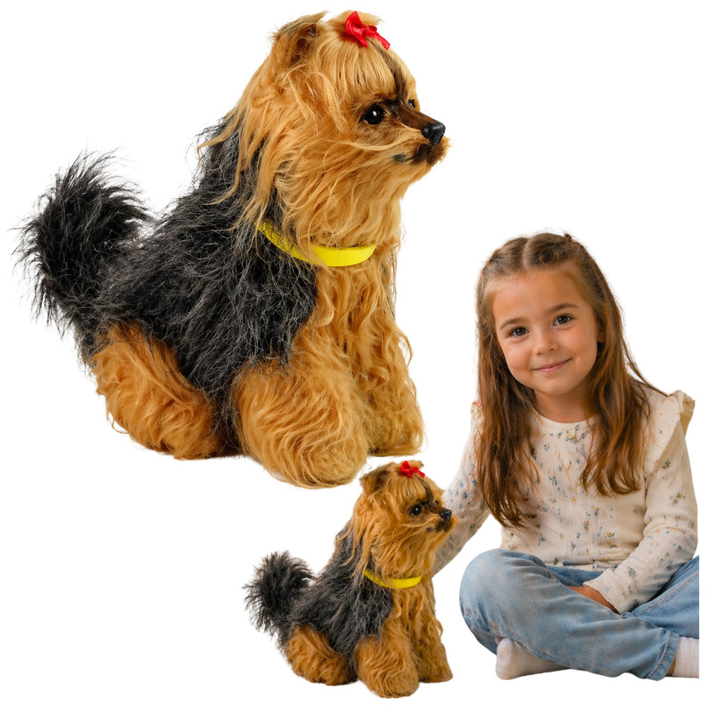 Cão peluche Yorkshire interativo funções toque