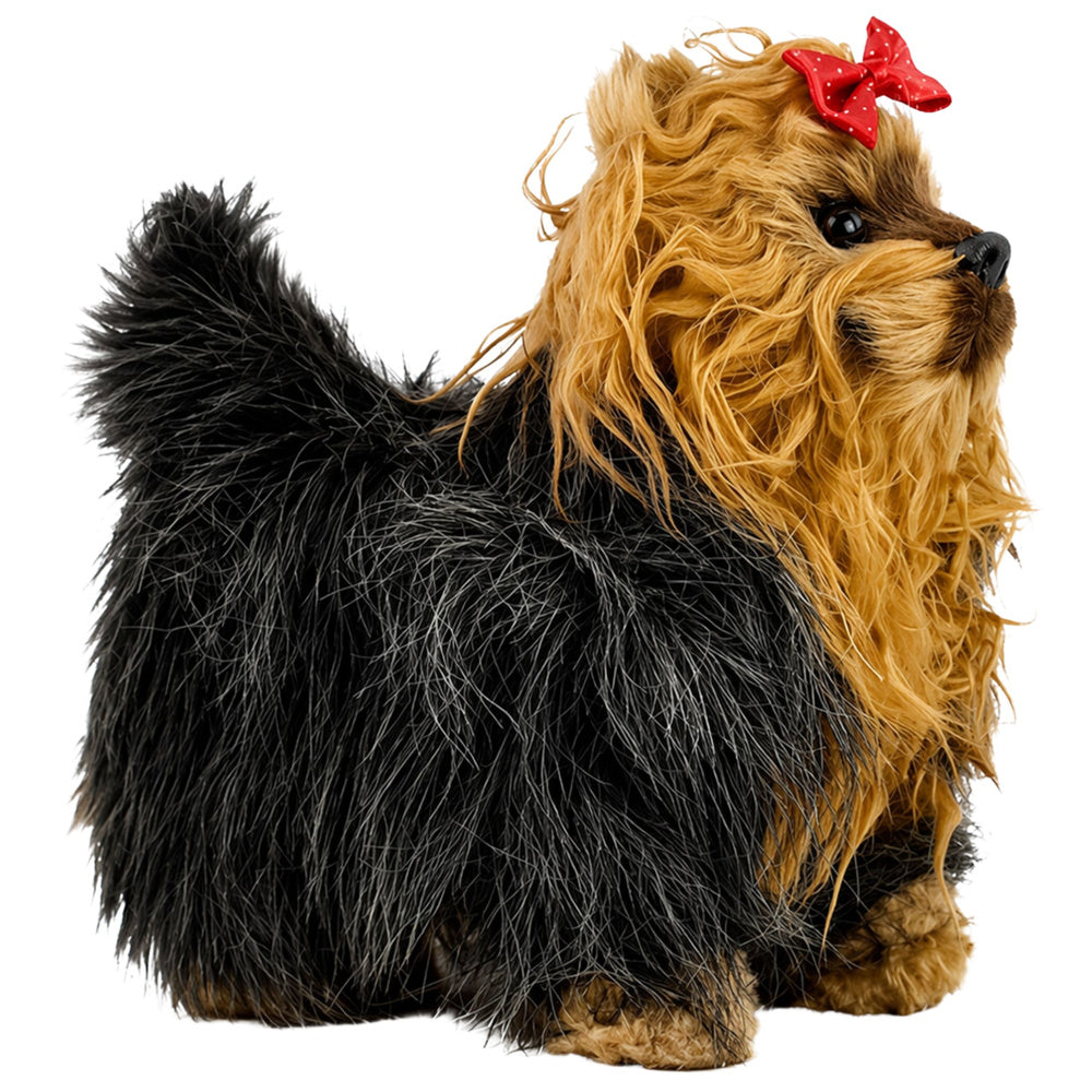 Cão interativo Yorkshire castanho preto ladra