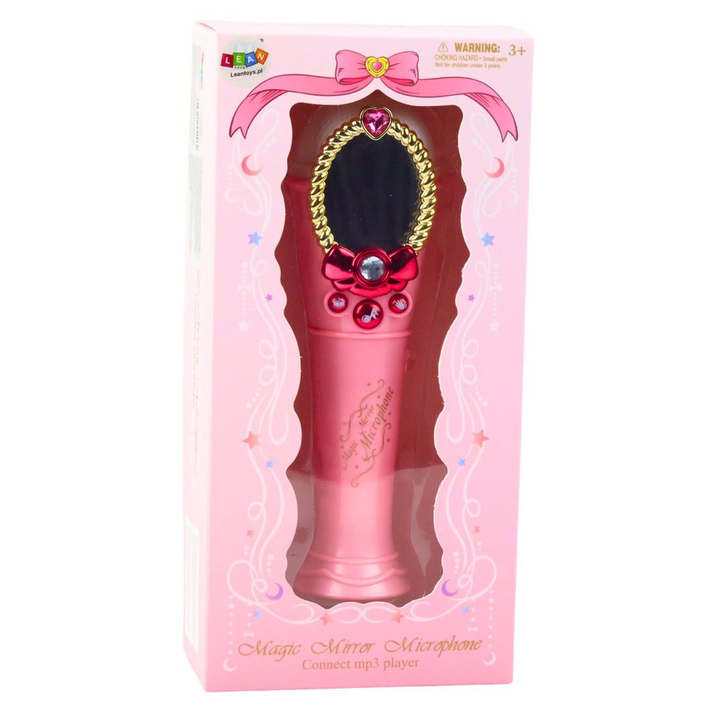 Espelho mágico com microfone rosa USB luz