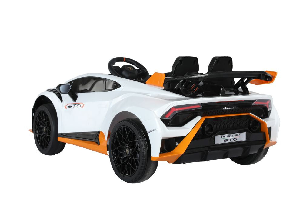 Veículo elétrico Lamborghini STO Drift branco