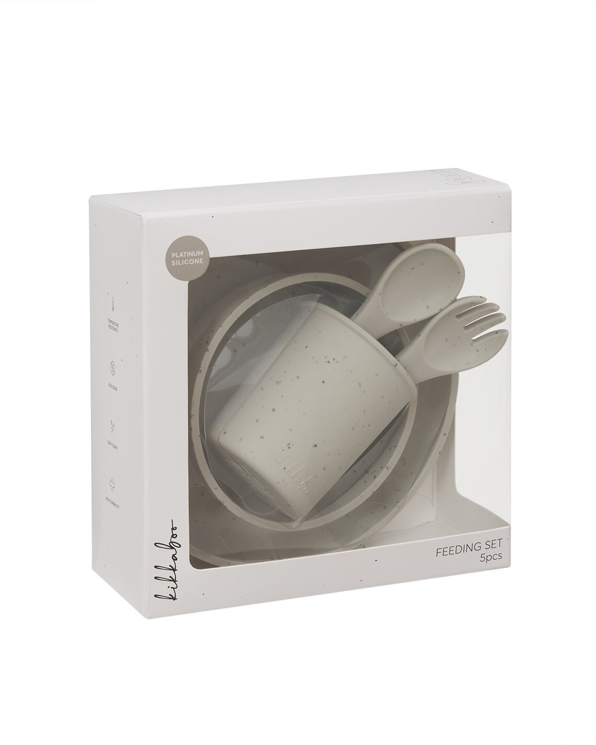 Conjunto talheres com 5 peças Sand de silicone platina