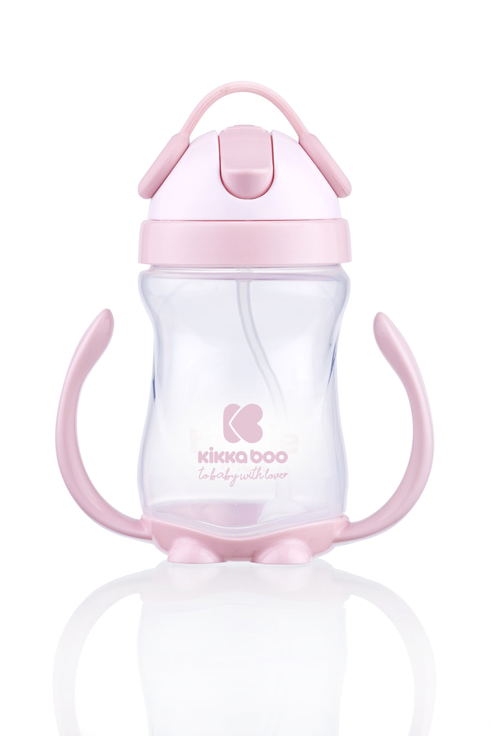 Copo com palha 300ml Rosa Kikkaboo