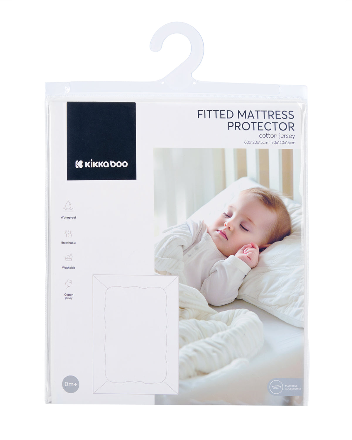 Protetor de colchão em malha de algodão 60/120/15 cm Stripy Friends