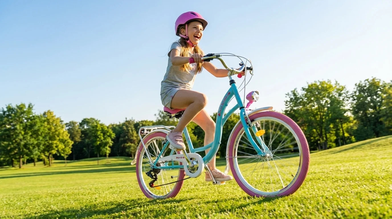 Bicicleta menina 24 polegadas 6 velocidades azul rosa