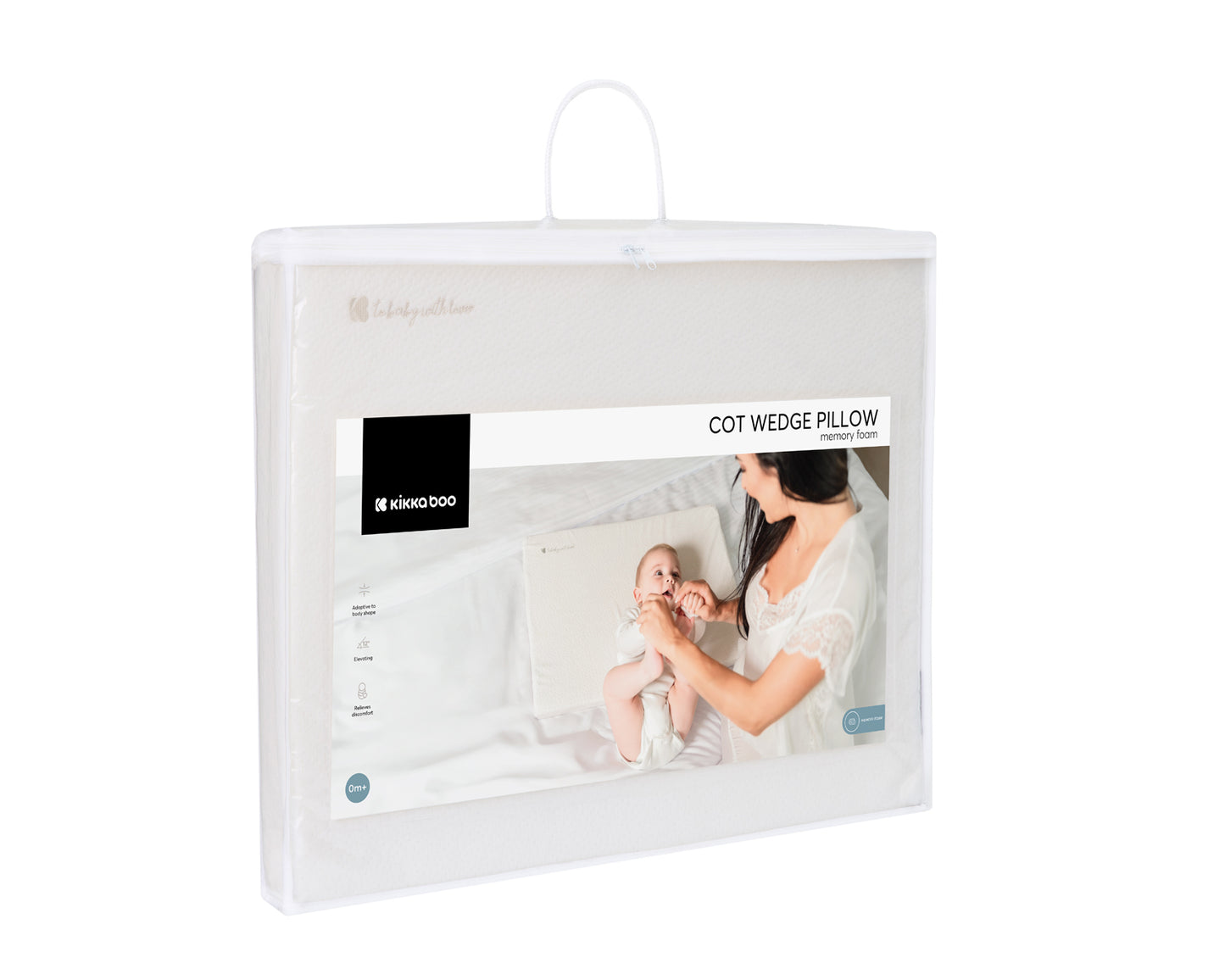Almofada de espuma viscoelástica Airknit para berço, branca