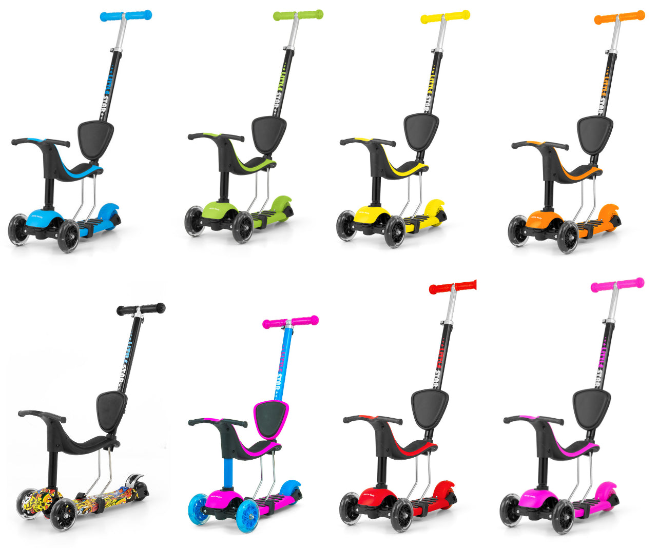 Ride On/Scooter 3In1 Little Star Rosa Milly Mally