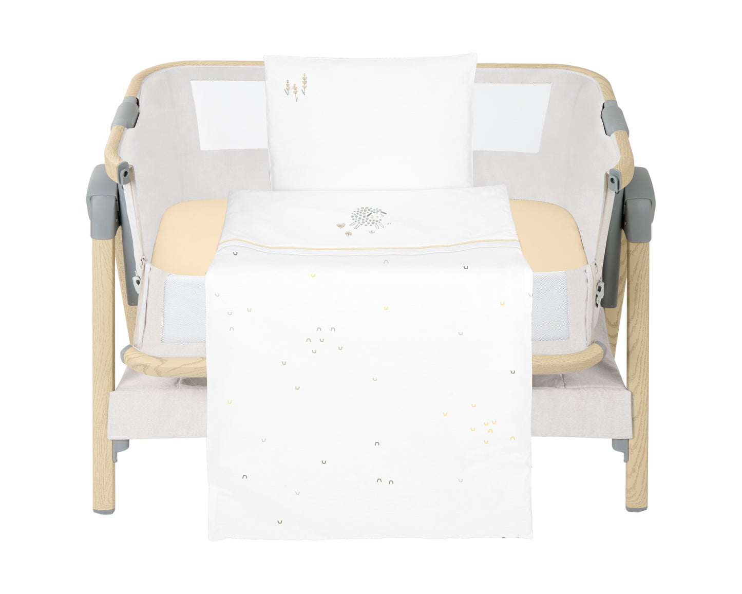 Conjunto de cama para berço pequeno Sleepy Sheep de 3 peças Kikkaboo