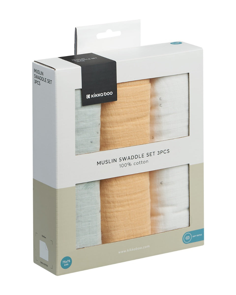 Conjunto de fraldas em musselina Sleepy Sheep, 3 unidades, 75x75 cm