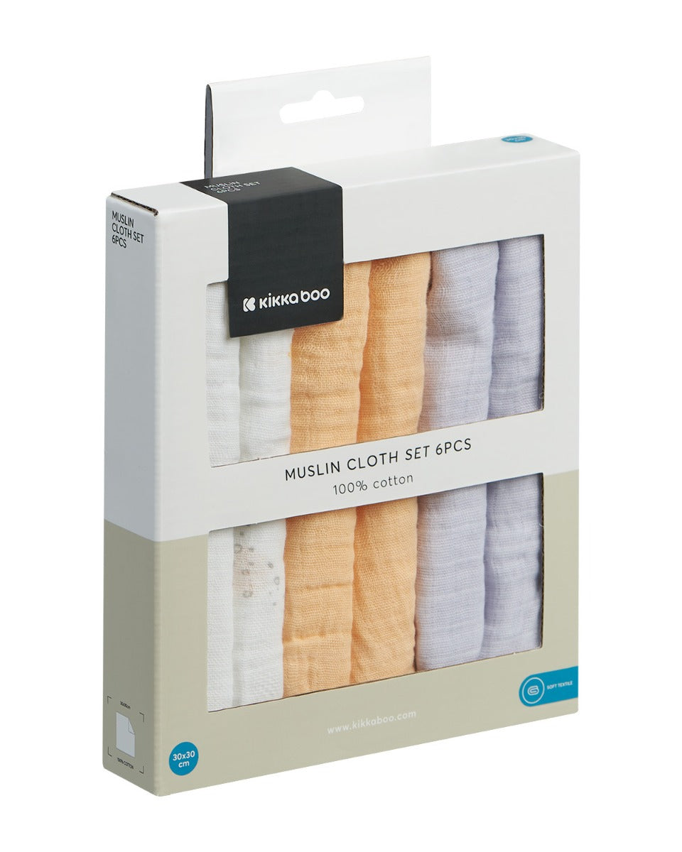 Conjunto de 6 fraldas de musselina 30x30 cm Seally Me