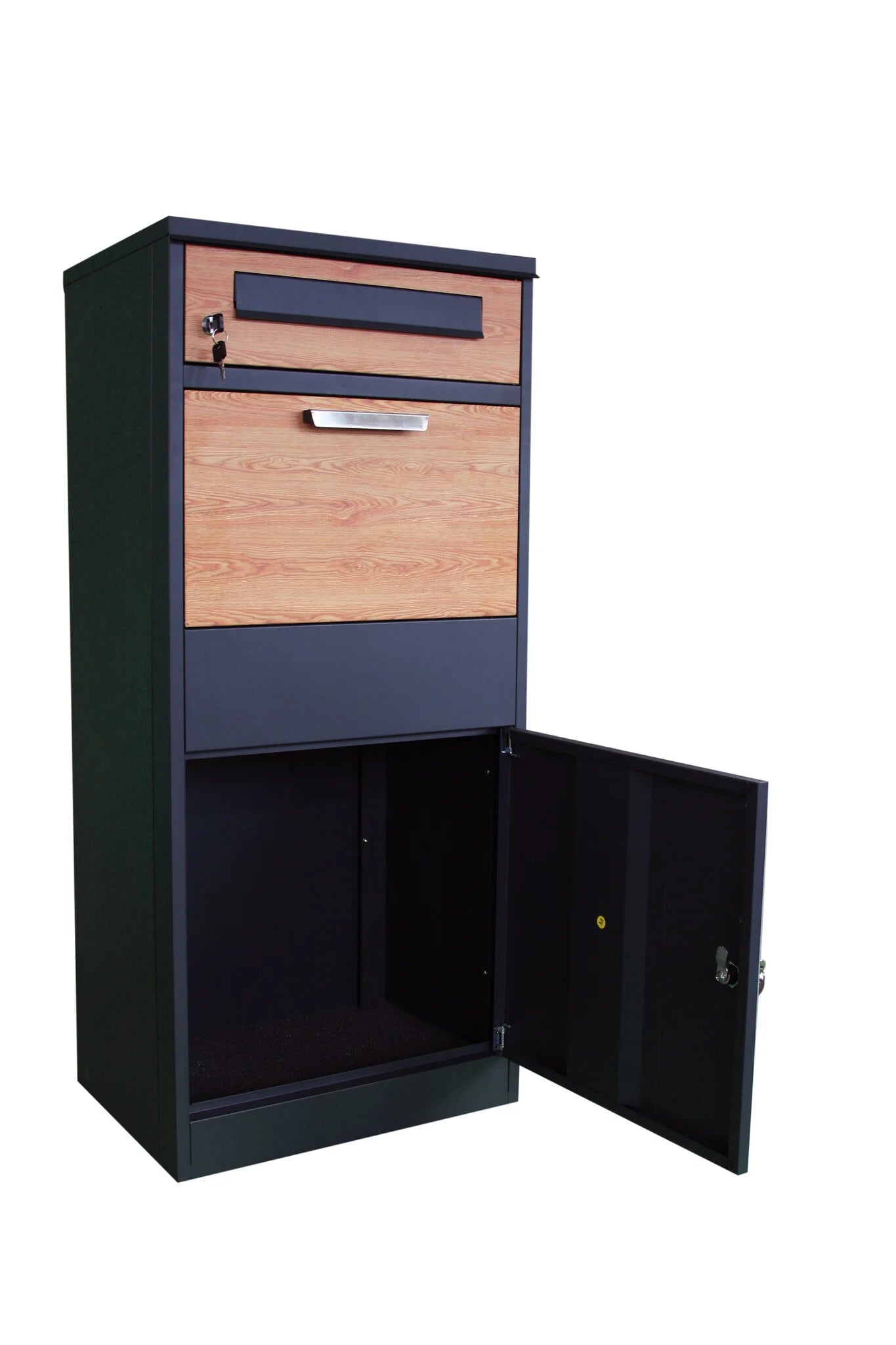 Caixa de correio para encomendas 50x38x112 cm aço antracite