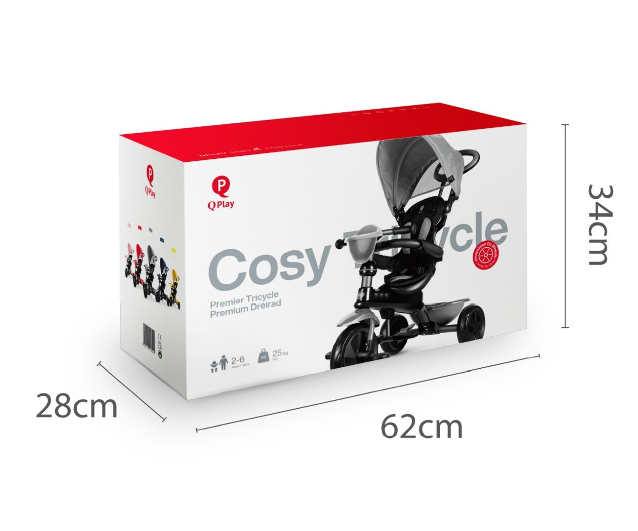 Triciclo Cosy Cinzento Qplay