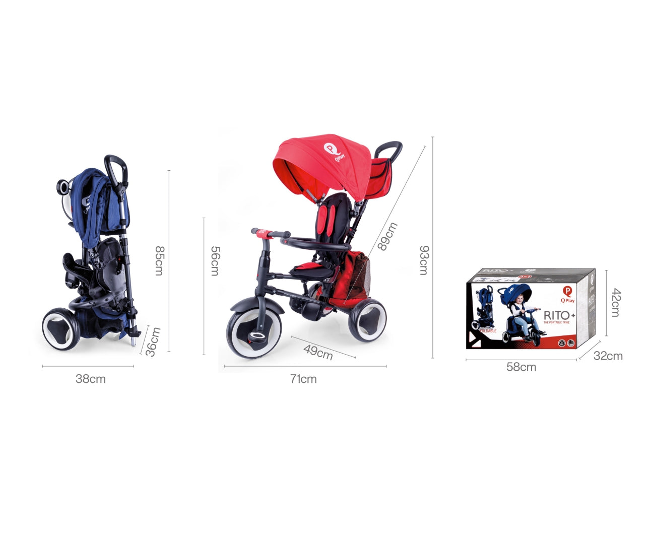 Triciclo Rito Plus Vermelho Qplay