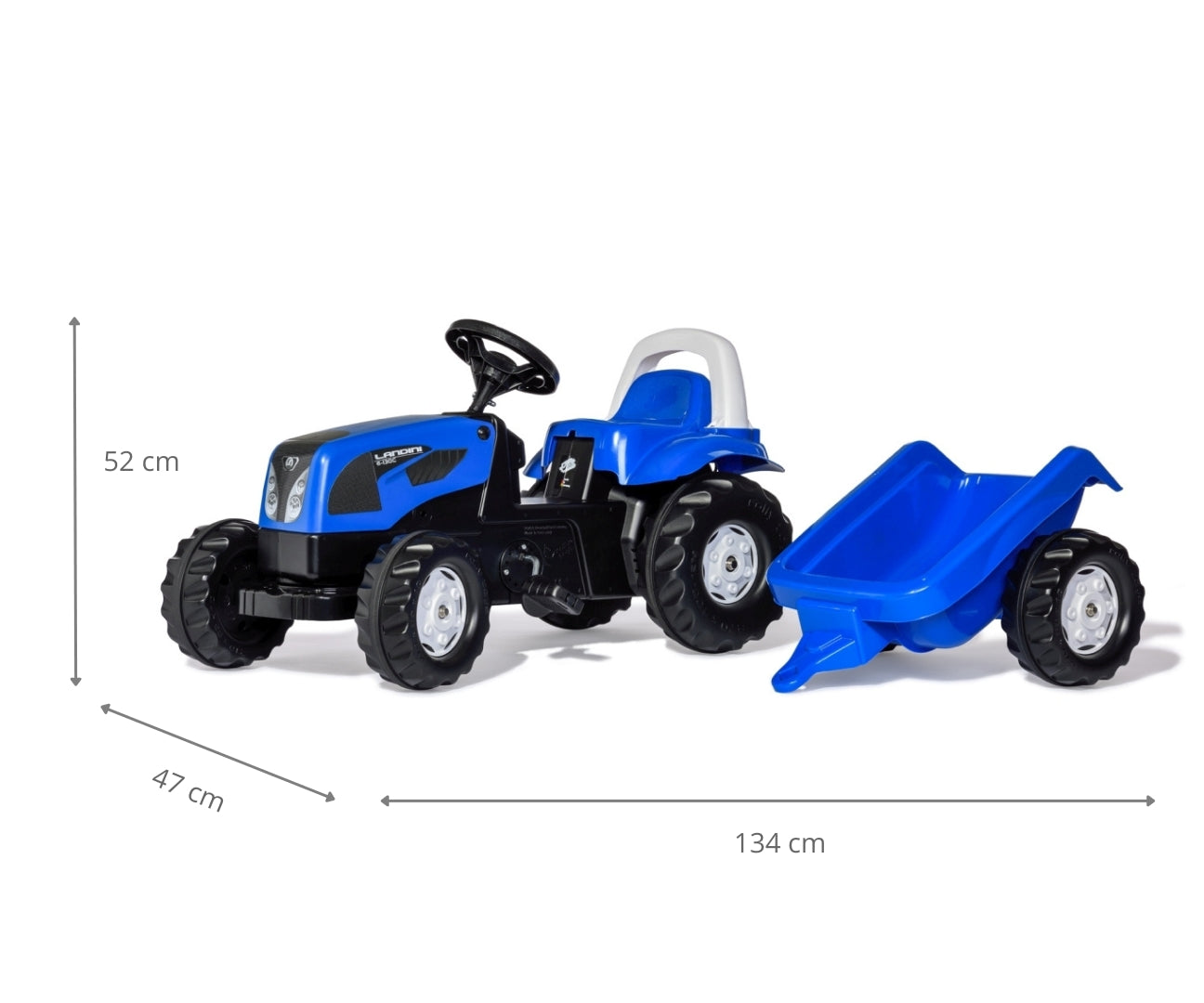 Trator Kart A Pedais Landini Com Reboque Rolly Toys