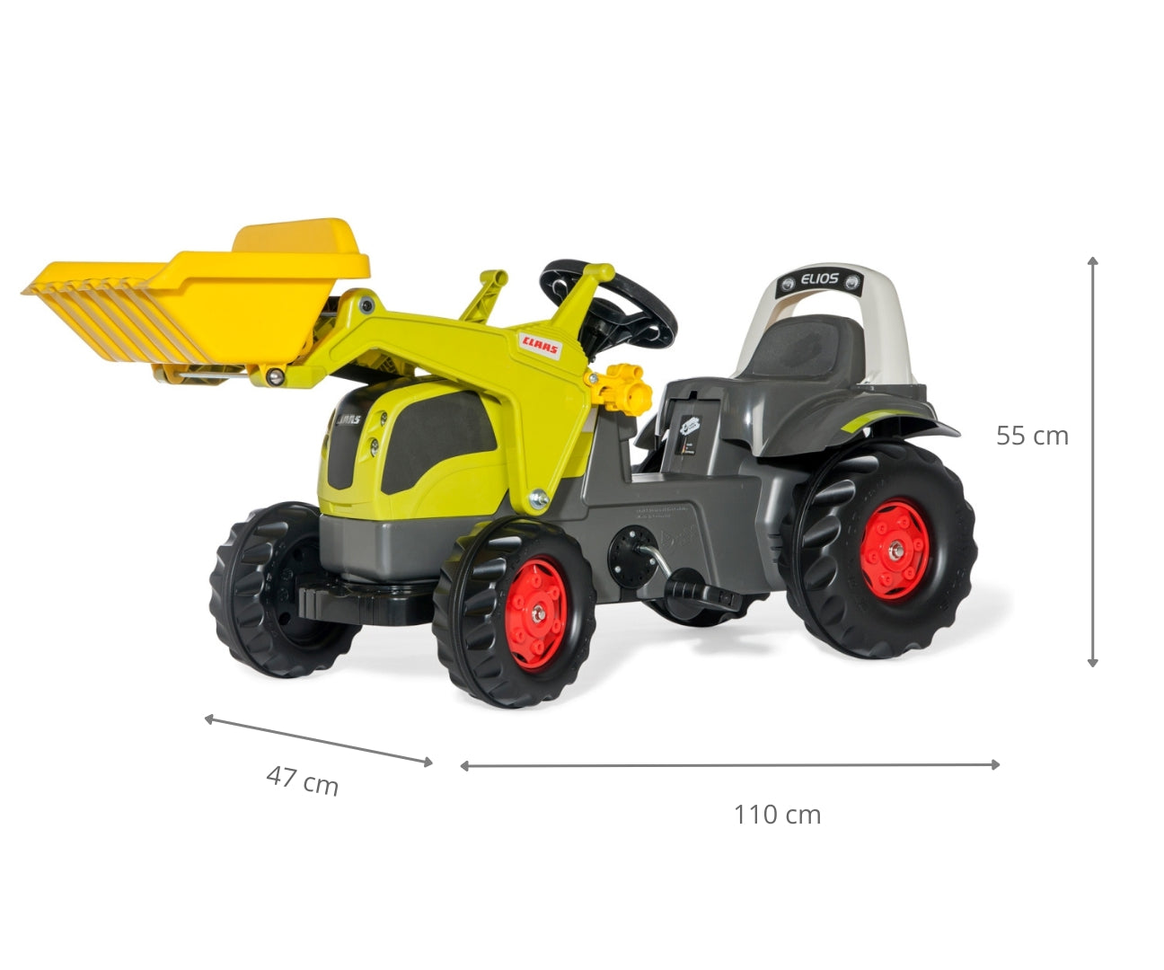 Kart A Pedais Trator Claas Elioz Com Balde Rolly Toys