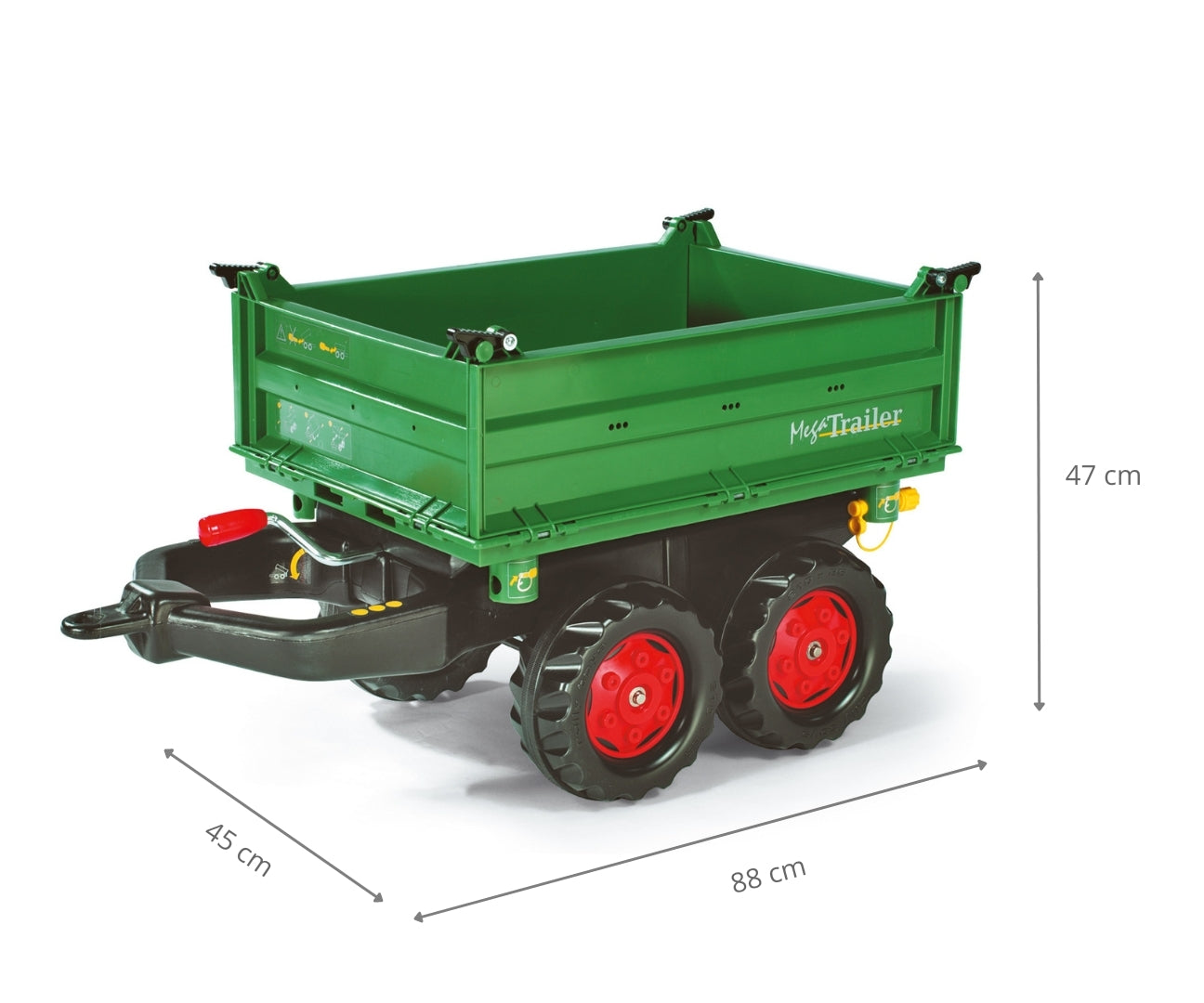 Mega Trailer Verde Escuro Rodas De 2 Lugares Rolly Toys