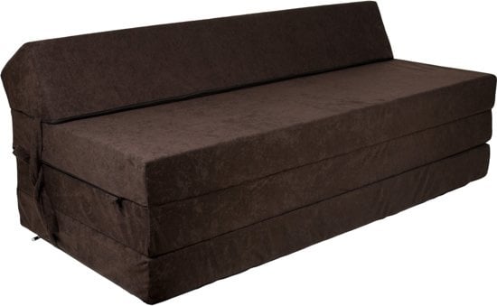 Colchão dobrável com almofada 200x120x10 cm castanho
