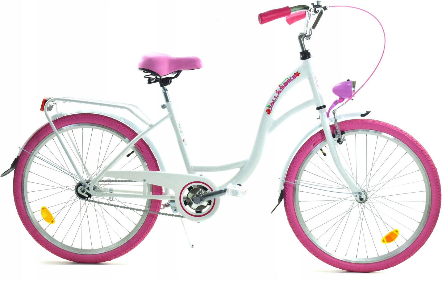 Bicicleta menina 24 polegadas rosa e branco
