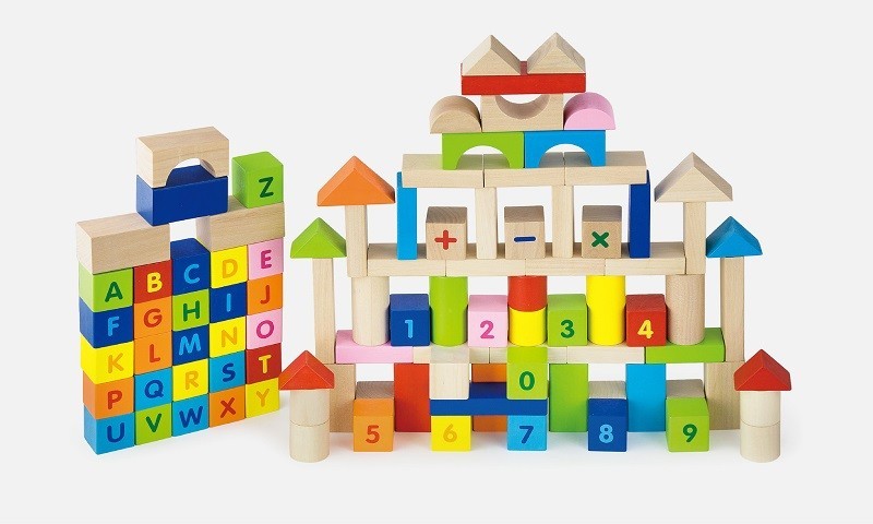 Conjunto De Blocos 100 Peças Alfabeto E Números Viga