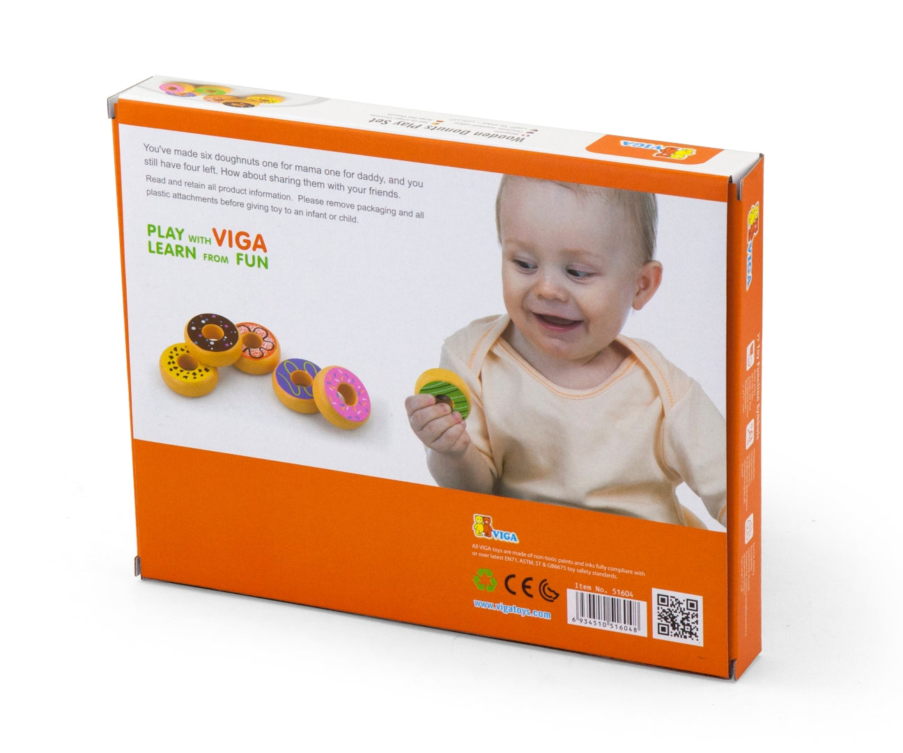 Conjunto De 6 Donuts De Madeira Viga