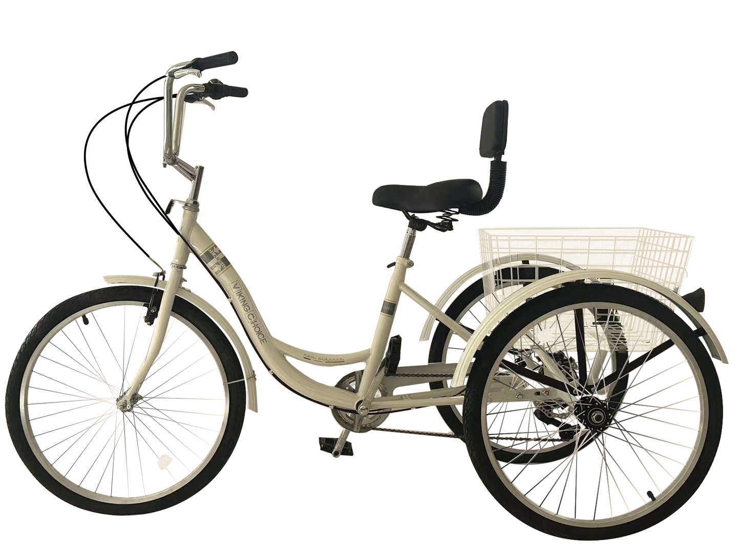Triciclo para adultos 7 velocidades com cesta branco