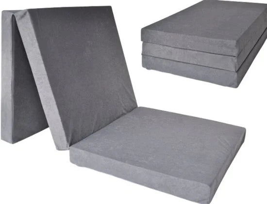 Colchão dobrável 195x80x10 cm cinzento