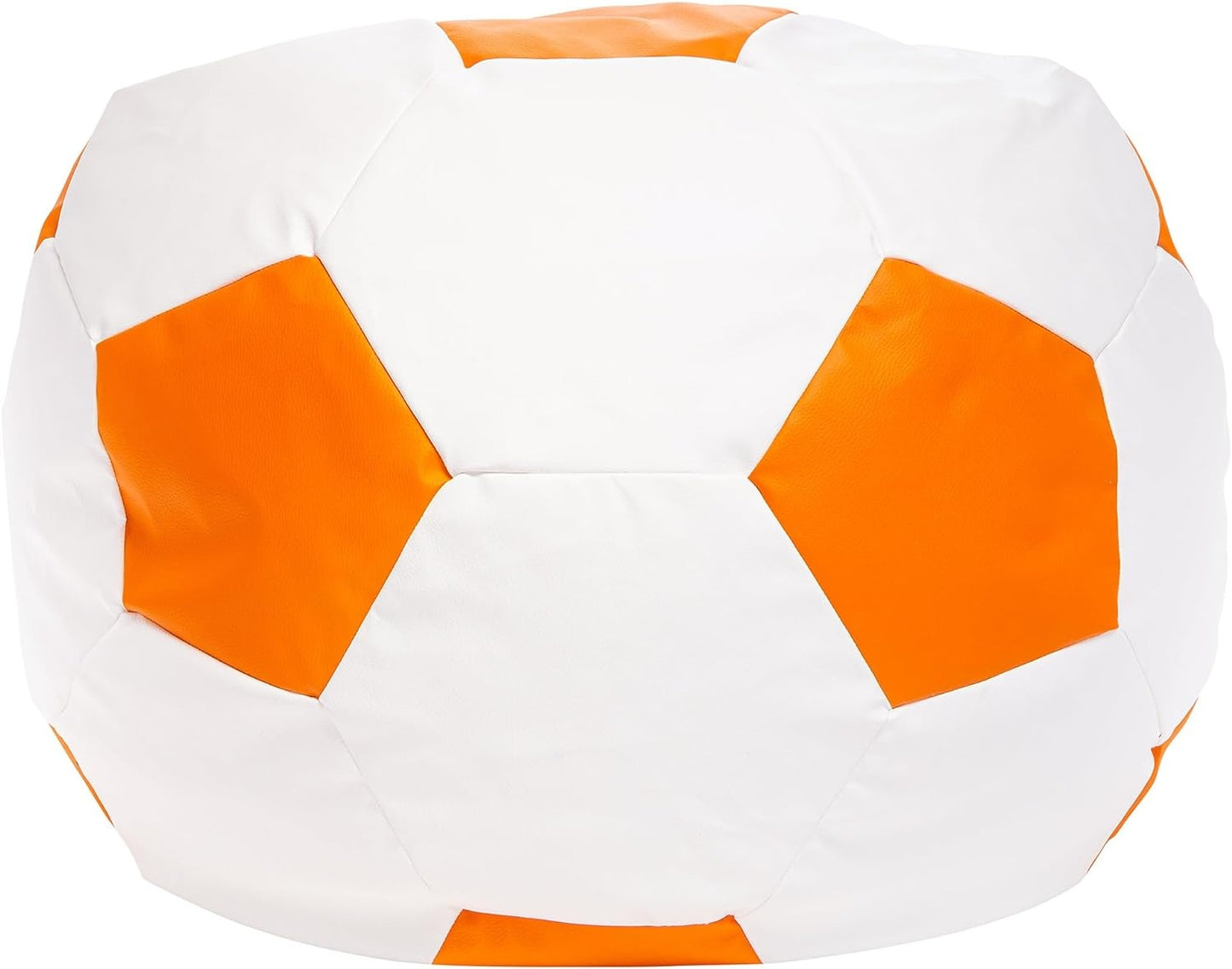 Pufe bola de futebol Ø55 cm laranja e branco