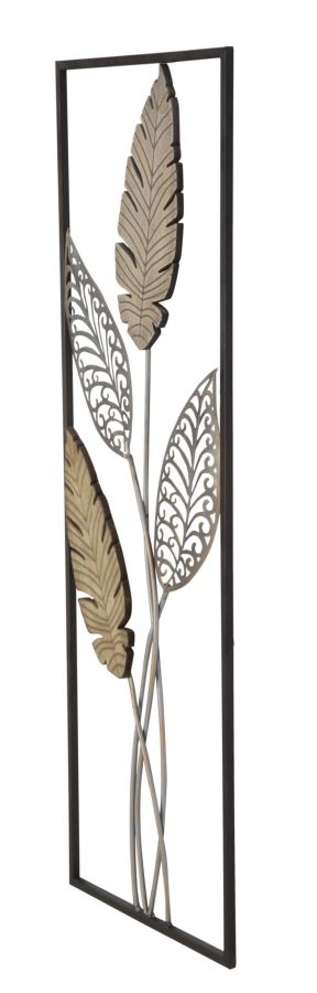 Painel em Ferro E Madeira Foglie -A- Cm 30,5x1,90x91