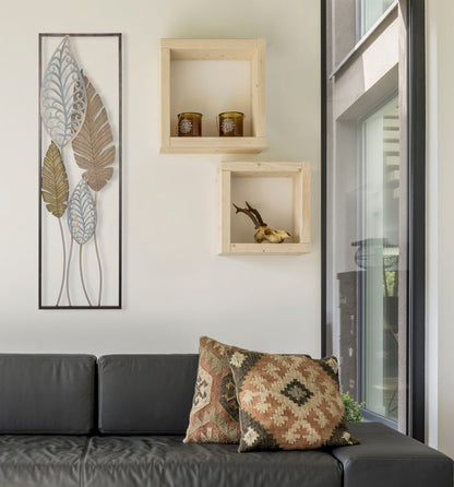 Painel em Ferro E Madeira Foglie -B- Cm 30,5x2,5x99,5