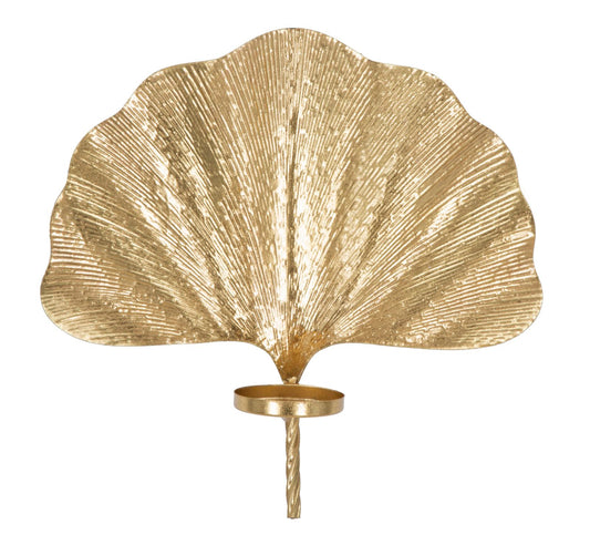 Porta velas de Parede Glam Folha Cm 41x11,5x40