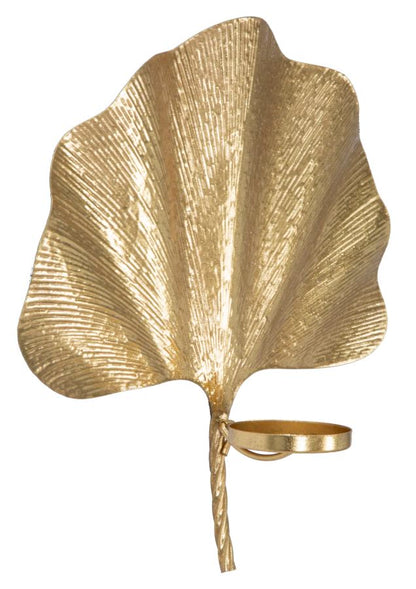 Porta velas de Parede Glam Folha Cm 41x11,5x40