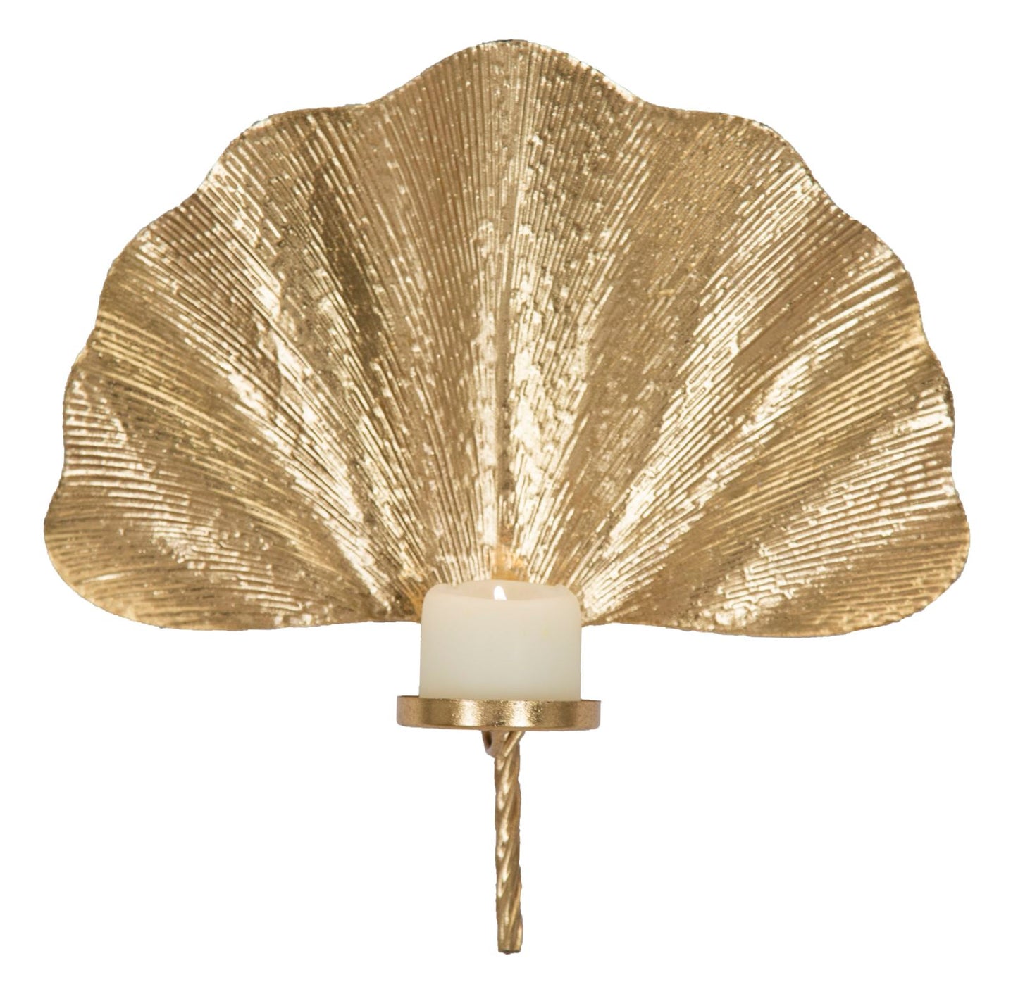 Porta velas de Parede Glam Folha Cm 41x11,5x40