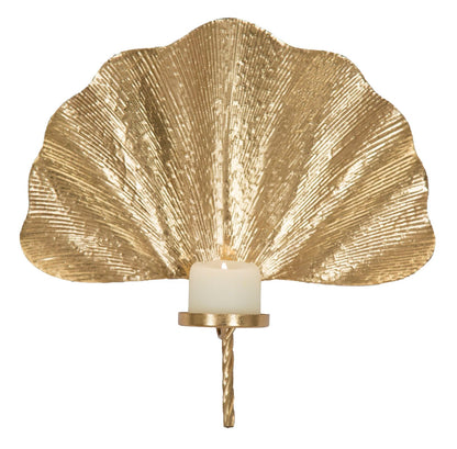 Porta velas de Parede Glam Folha Cm 41x11,5x40