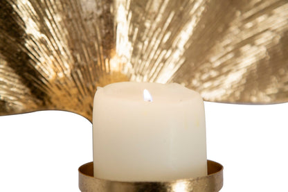 Porta velas de Parede Glam Folha Cm 41x11,5x40