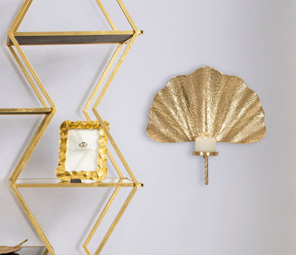 Porta velas de Parede Glam Folha Cm 41x11,5x40