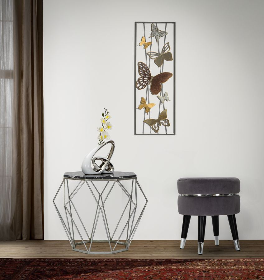 Banco Paris Grigio Prateado Cm ø 35x40,5