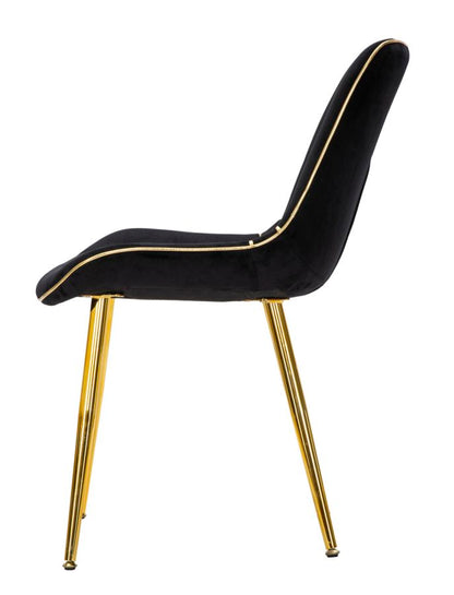 Cadeira Paris Preta Dourado Conjunto 2 Un. Cm 51x59x79